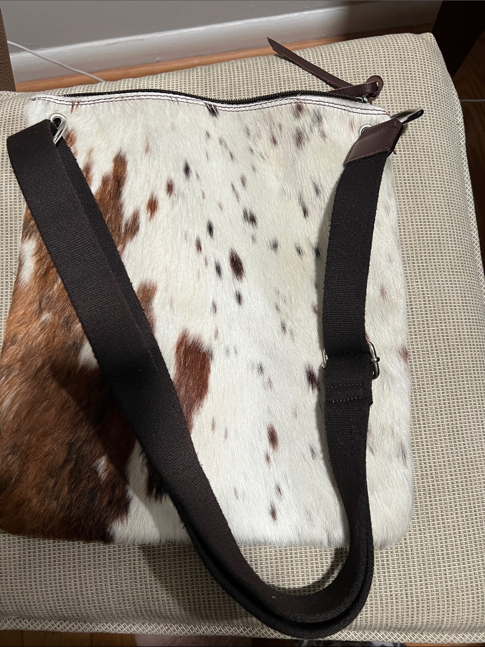 Maurizio Taiuti Made in Italy Genuine Cowhide Hair-On-Hide Leather Crossbody Bag